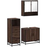  3-dijelni set kupaonskog namještaja boja smeđeg hrasta drveni | shoptok.hr