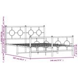 Metalni okvir kreveta uzglavlje i podnožje crni 140x200 cm | shoptok.hr