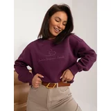 Fashion Hunters Dark purple women's oversize sweatshirt
