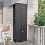 vidaXL Vrtna omara za shranjevanje črna 59x40x180 cm poli ratan | Shoptok.si