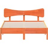 vidaXL Posteljni okvir brez vzmetnice vošč. rjav 150x200 cm borovina | Shoptok.si
