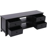 TV ormarić crni 108 x 30 x 40 cm od masivnog drva paulovnije | shoptok.hr
