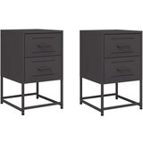 vidaXL Noćni ormarići 2 kom crni 36 x 39 x 60,5 cm čelični | shoptok.hr