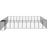  Ograda za pse s 46 panela crna 50 x 100 cm čelik obložen prahom | shoptok.hr
