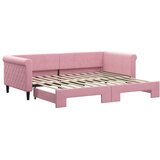  Dnevni krevet na razvlačenje ružičasti 90 x 200 cm baršunasti | shoptok.hr