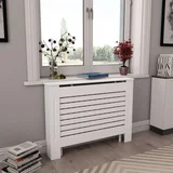 Pokrovi za radiatorje 2 kosa beli 112x19x81,5 cm mediapan