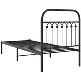  Metalni okvir za krevet s uzglavljem crni 75x190 cm | shoptok.hr