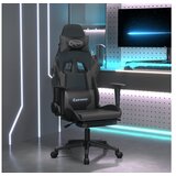  Masažna igraća stolica i oslonac za noge crno-siva umjetna koža | shoptok.hr