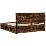  Okvir za krevet s uzglavljem Dimljeni hrast 180 x 200 cm | shoptok.hr
