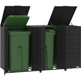 vidaXL Spremište za 3 kante za otpad crno 207 x 79 x 117 cm čelično Cijene
