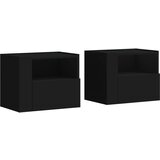 Maison Chic Stenski Dvo delni komplet Nočne omarice - Nočne mize Črna 45x30x35 cm, (21689446) | Shoptok.si