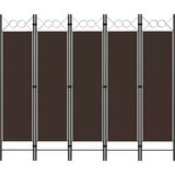 vidaXL Sobna pregrada s 5 panela smeđa 200 x 180 cm Cijene