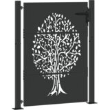  Vrtna vrata Črna 110 x 130 cm Jeklo s prašnim premazom, (5000300975) | Shoptok.si