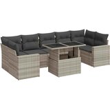  8-dijelni set vrtnih sofa od poliratana s jastucima svjetlosivi | shoptok.hr