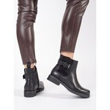 Shelvt Women's black ankle boots with a low-heeled buckle | Eponuda.ba