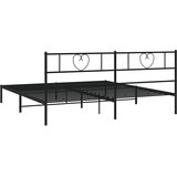  Metalni okvir za krevet s uzglavljem crni 193x203 cm | shoptok.hr