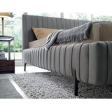 ELTAP Siva oblazinjena zakonska postelja s prostorom za shranjevanje z letvenim dnom 160x200 cm Plissa – | Shoptok.si