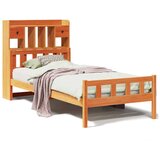  Knjižna postelja brez vzmetnice vošč. rjava 75x190 cm borovina, (21653599) | Shoptok.si