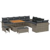  Vrtna garnitura - 13-dijelni set vrtnih sofa s jastucima siva poli ratan akacija 2-sjedna vrtna sofa s prostorom za pohranu i j | shoptok.hr
