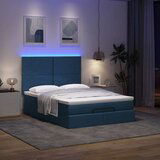  Otomanska postelja z vzmetnico & LEDs modra 140x190 cm, (22011651) Cene