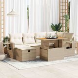 vidaXL 8-dijelni set vrtnih sofa od poliratana s jastucima bež bagrem | shoptok.hr