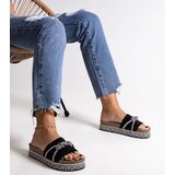 Gemre Black flip-flops adorned with rhinestones Kamiliana | shoptok.hr