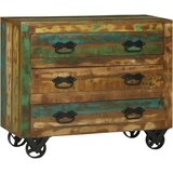 Konzola s 3 ladice 80x30x65 cm Čvrsto obnovljeno drvo | shoptok.hr