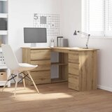  Kutni stol obrtnički hrast 145x100x76 cm konstruirano drvo | shoptok.hr