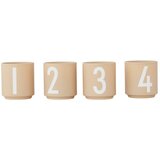 Design Letters Komplet 4 bež porcelanastih skodelic Design Letters Mini Cene