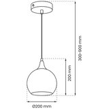 Luster na sajli MONTE 1xE27/60W/230V prečnik 20 cm, matni hrom | Eponuda.com