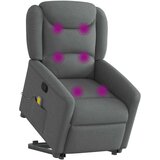 vidaXL Masažni naslonjač na podizanje od tkanine tamnosivi | shoptok.hr