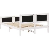  Okvir kreveta s uzglavljem Bijela i svijetlosiva 140 x 190 cm | shoptok.hr