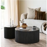 House Nordic Temno rjava okrogla klubska mizica z mizno ploščo v marmornem dekorju ø 80 cm Rota – | Shoptok.si
