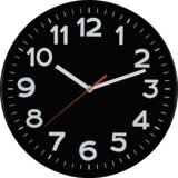 Home Stenska ura, steklena sprednja stran, 1 x AA baterija, 300 mm - AWC300BK | Shoptok.si