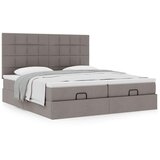 vidaXL Otomanski posteljni okvir z vzmetnicami taupe 180x200 cm blago | Shoptok.si