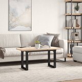  Stolić za kavu O-oblika 100x50x45,5 cm od borovine i čelik | shoptok.hr