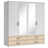 XORA omara s klasičnimi vrati, bela, hrast sonoma | Shoptok.si