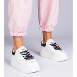 Gemre White sneakers with black insert and stiletto with rhinestones Floura | Shoptok.si