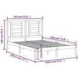  Posteljni okvir črn iz trdne borovine 135x190 cm 4FT6, (20647466) | Shoptok.si