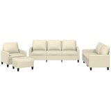 Maison Chic Sedežna garnitura - kavč 4-delna z blazinami krem umetno usnje, (21728677) | Shoptok.si