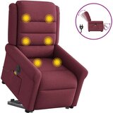 vidaXL Električni masažni naslonjač na podizanje od tkanine boja vina | shoptok.hr