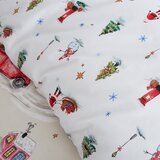 Catherine Lansfield Bela/bež podaljšana posteljnina za zakonsko posteljo 230x220 cm Christmas Town – | Shoptok.si