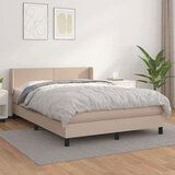 vidaXL Krevet s oprugama i madrac cappuccino 140x190cm od umjetne kože | shoptok.hr