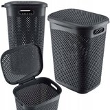 KADAX koš za perilo s pokrovom, velika plastična posoda, 55 l, siva, (5000356688) Cene