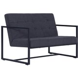 The Living Store Kavč dvosed z naslonjali za roke temno siv jeklo in blago - Naslanjač, (21494975) | Shoptok.si