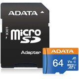 A-data Premier Micro SD kartica 64GB + adapter UHS-I Class 10 AUSDX64GUICL10A1-RA1 | Eponuda.com