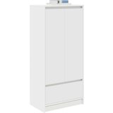 vidaXL Omarica z predalom bela 55,5x34x119,5 cm inženirski les | Shoptok.si