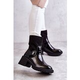 Boto Women's Warm Boots On A Chunky Heel Black Marinela | Shoptok.si