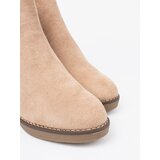 Shelvt Beige women's ankle boots on a comfortable, low wedge | Shoptok.si