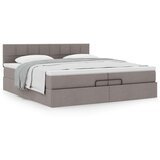 vidaXL Otomanski krevet s madracem smeđesivi 200x200 cm tkanine | shoptok.hr